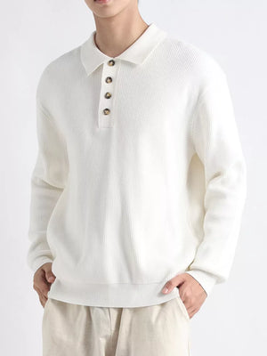 pullover sweater featuring ribbed in Black with 49 texture