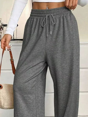 Dark Gray wide-leg wide-leg pants with not applicable