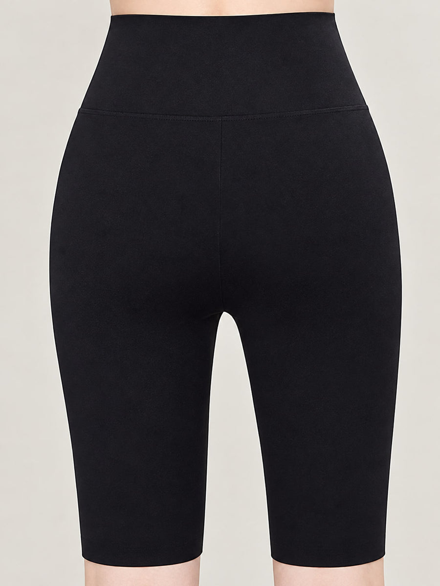 Nylon fabric bike shorts in Cocoa with fitted silhouette