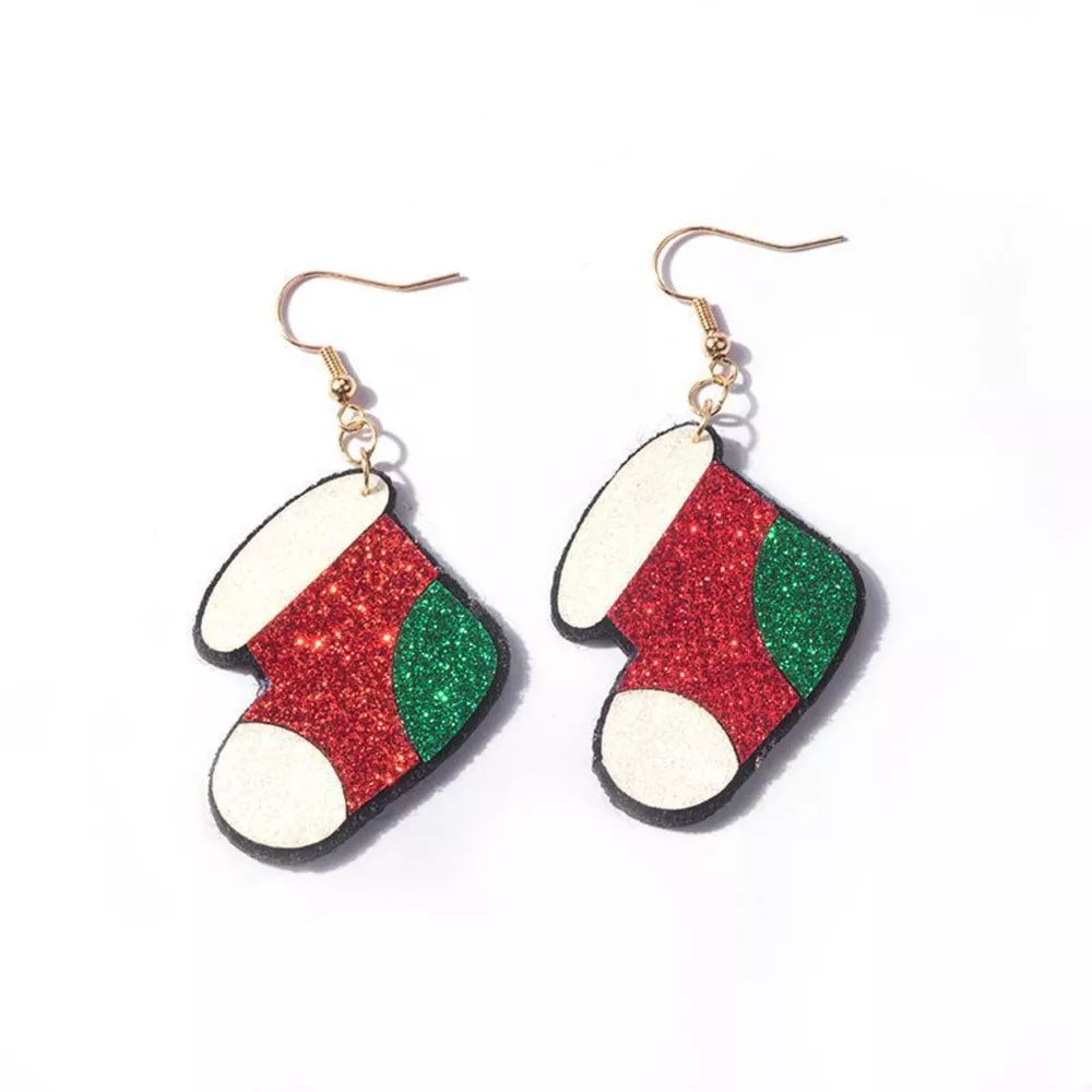 white earrings with short and hook-and-eye