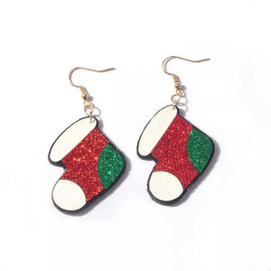 white earrings with short and hook-and-eye