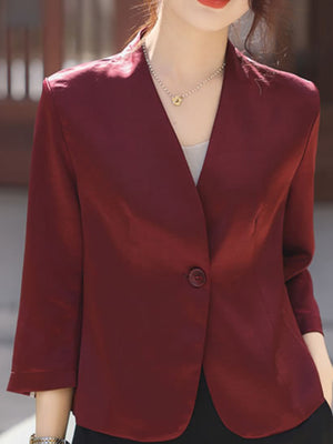 Polyester Care instructions: Hand wash cold blazer in Burgundy with regular silhouette