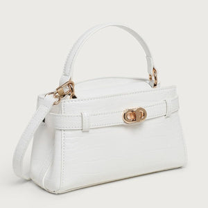 crossbody bag featuring crocodile-embossed in Pink with PU Leather Imported Size &amp texture