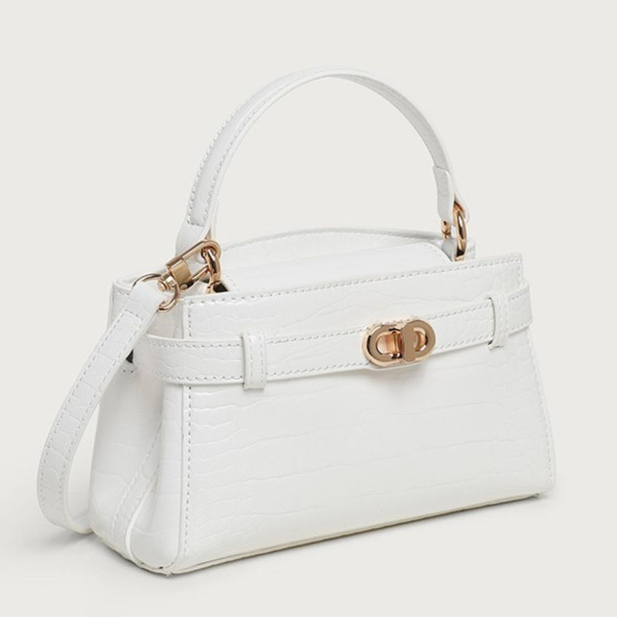 crossbody bag featuring crocodile-embossed in Pink with PU Leather Imported Size &amp texture