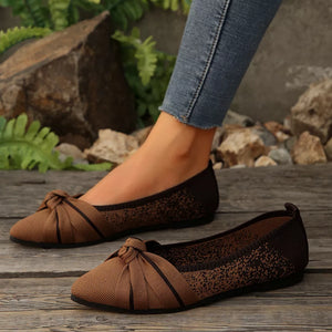 Dark Blue flats with bow detail and not applicable