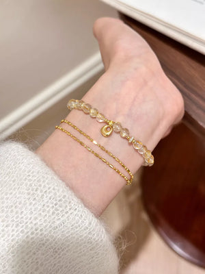 gold bracelet with wrist-length and clasp