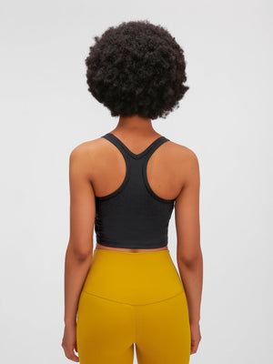 Sage Sculpted Racerback Crop Tank