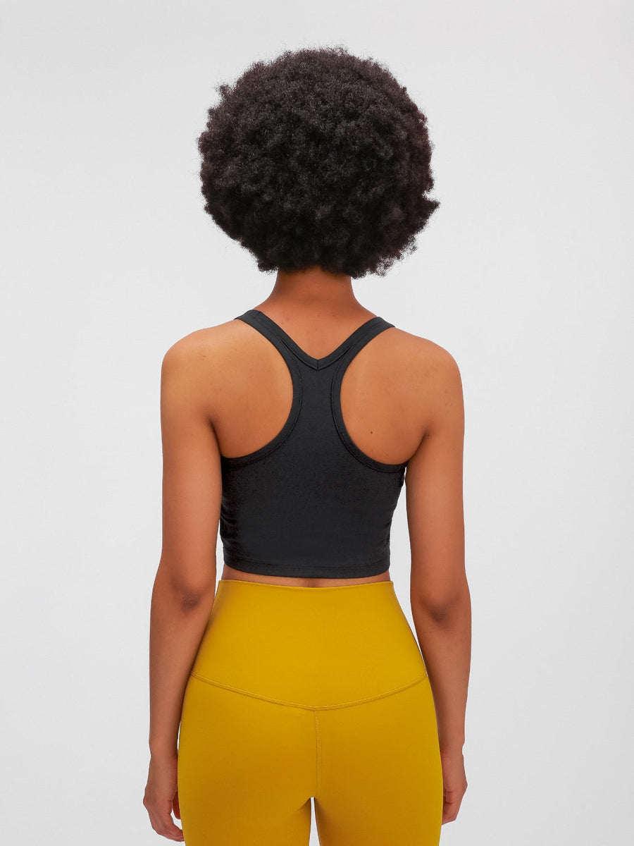 Sage Sculpted Racerback Crop Tank