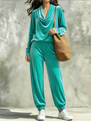 Blue lounge set with stretch and long sleeve