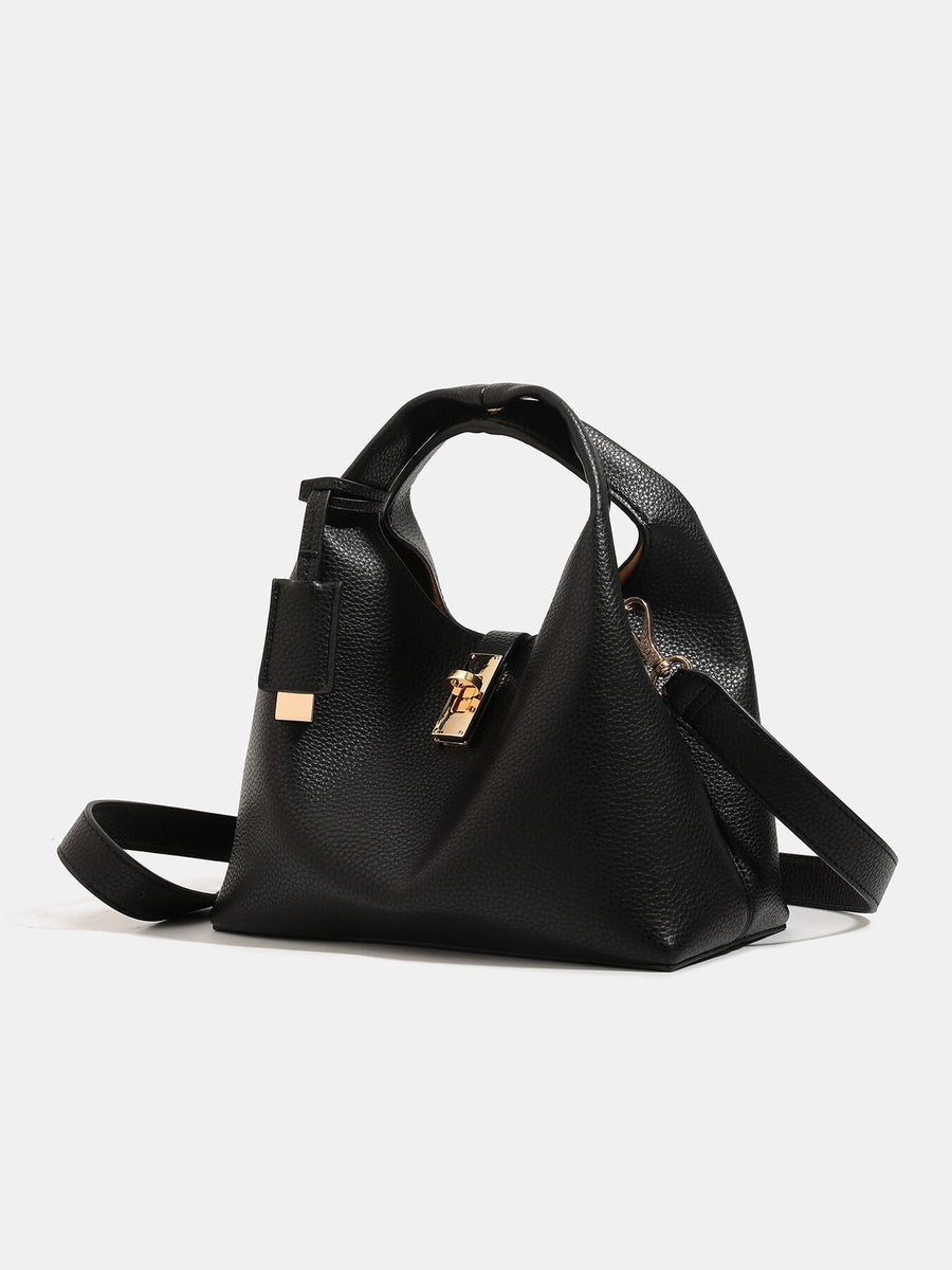 Turn-Lock Crossbody Bag in Black