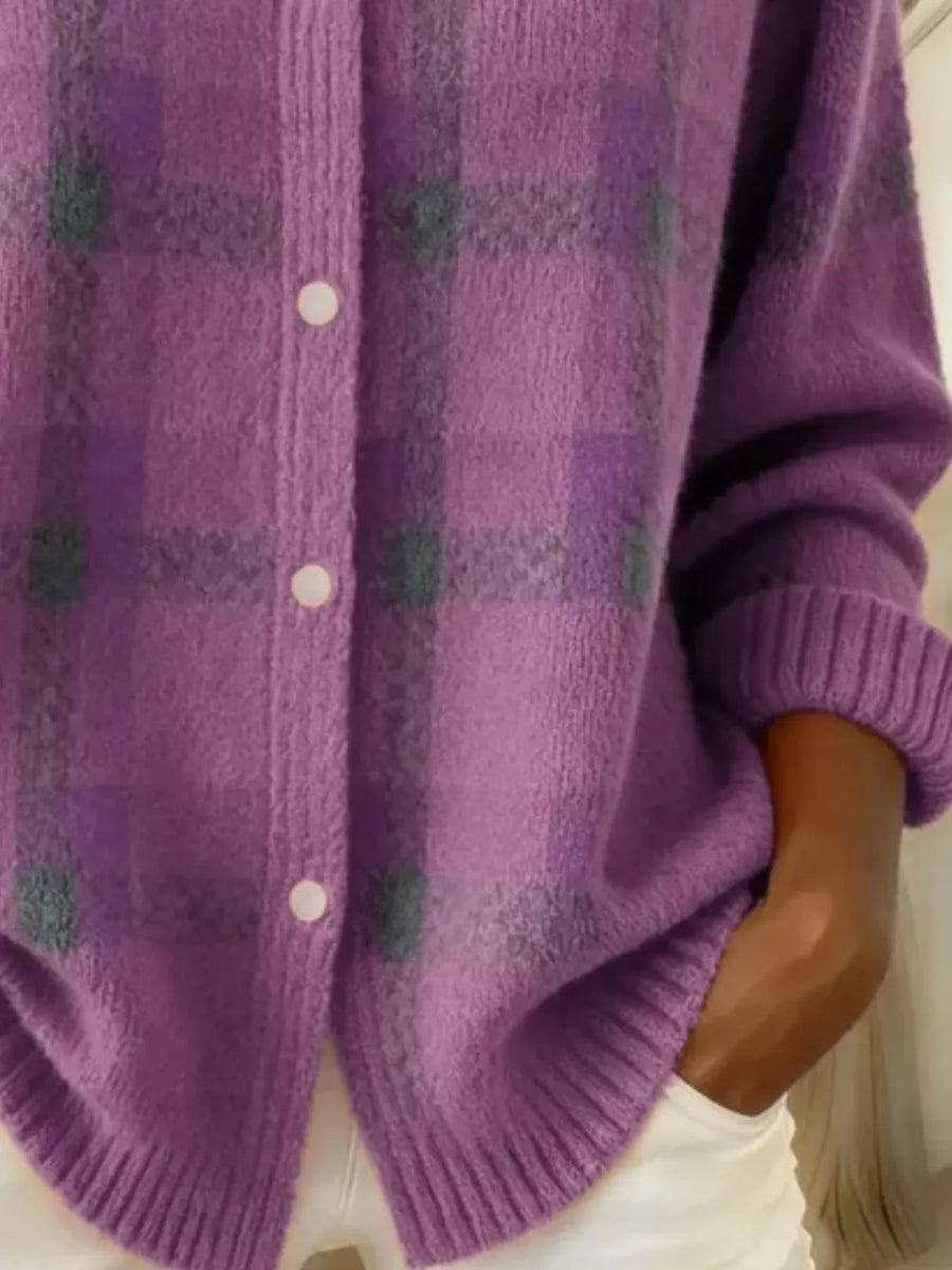 100% polyester Care instructions: Machine wash cold cardigan in rust orange with relaxed silhouette