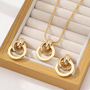 18K Gold-Plated,Alloy Care instructions: Avoid wearing during exercise, as sweat jewelry set in Gold with geometric