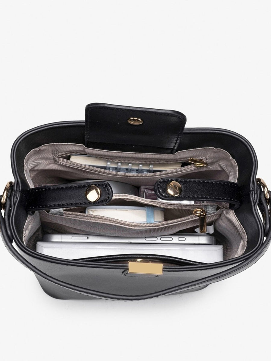 black with crossbody bag with gold-tone hardware 9