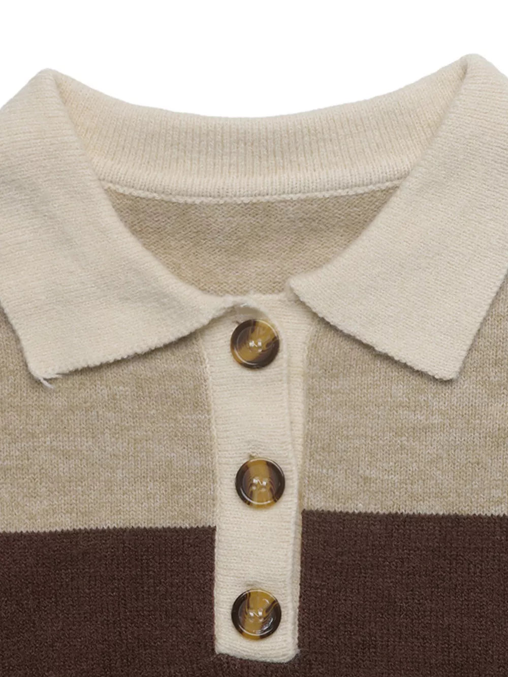 Color Block Polo Collar Sweater option 9