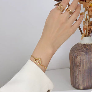 gold bracelet with wrist-length and clasp