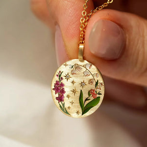 white necklace featuring 18K Gold-Plated and floral