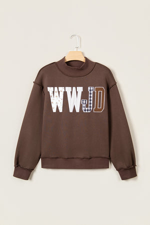 Dark Brown sweatshirt with hip-length and pullover