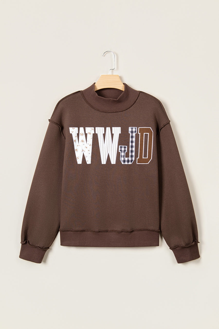 Dark Brown sweatshirt with hip-length and pullover