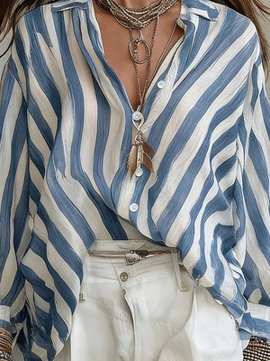 brown button-up shirt with collared and long sleeve