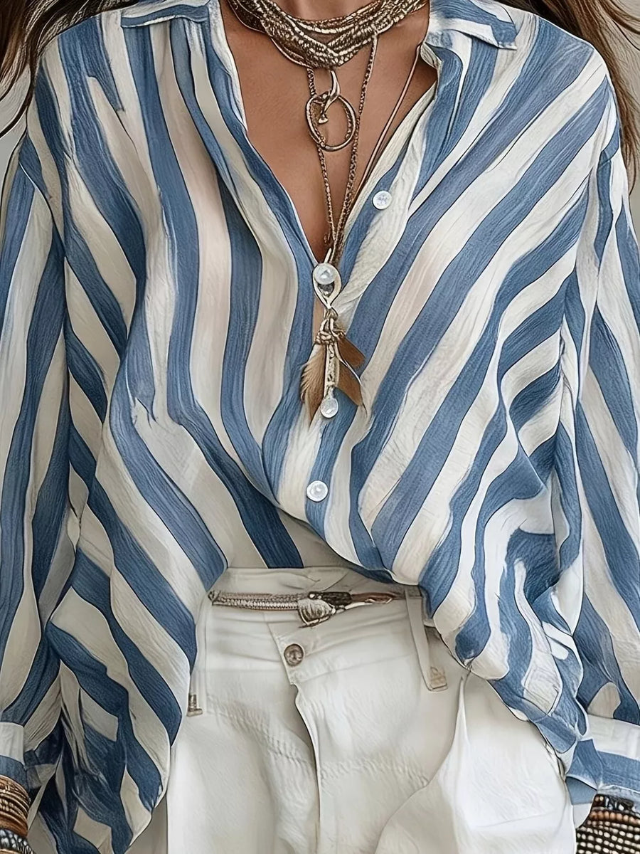 brown button-up shirt with collared and long sleeve
