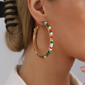 18K Gold-Plated, Alloy, Glass Care instructions: Avoid wearing during exercise, earrings in emerald green with circular