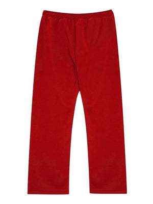 Men's Color Block Drawstring Casual Sweatpants Plus Size in Red