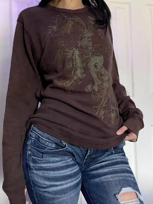 cream relaxed t-shirt with crew neck