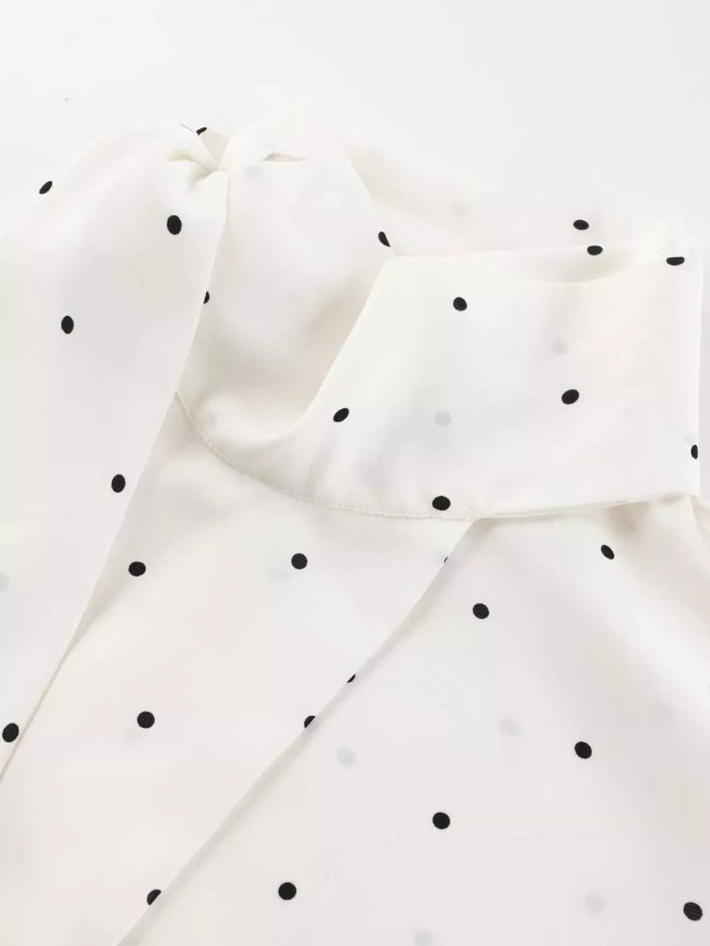 ivory blouse with pullover and polka dot