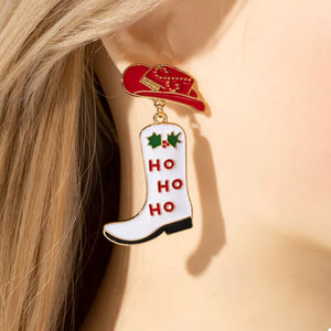 white earrings featuring dangle and graphic