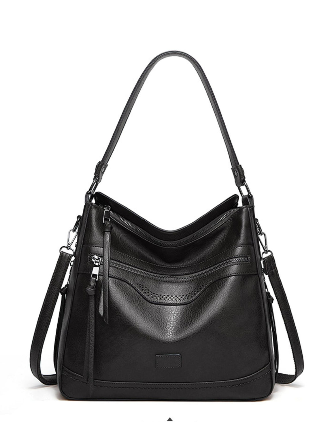 handbag in Black with pocketed and medium