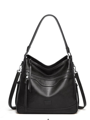 handbag in Black with pocketed and medium