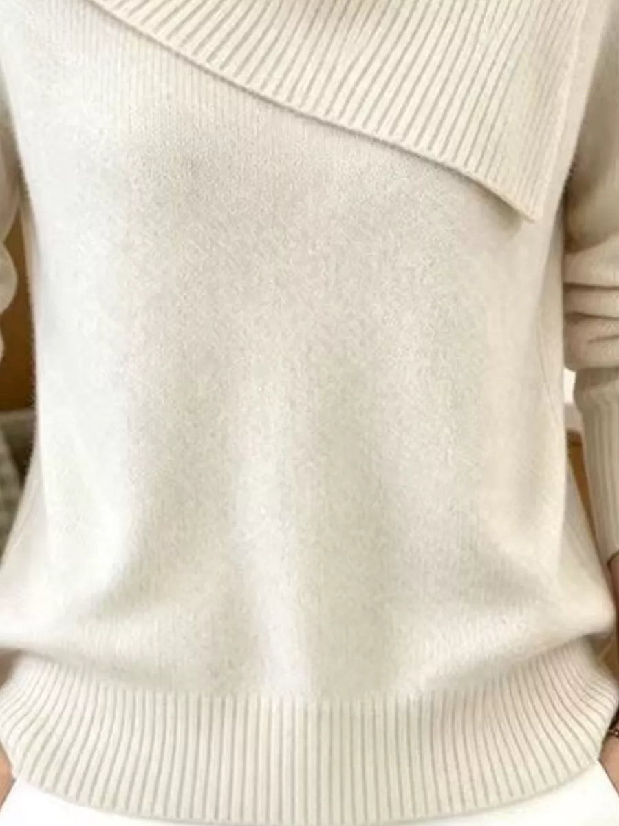 100% polyester Care instructions: Machine wash cold pullover sweater in Ivory with regular silhouette