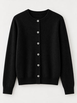 Burgundy relaxed cardigan with crew neck