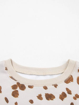 sweatshirt in Dust Storm with leopard and dropped shoulder