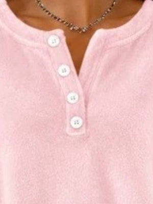 cream relaxed sweatshirt with henley