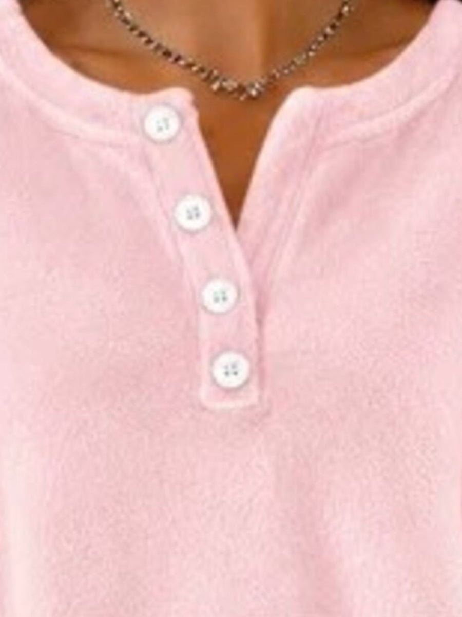 cream relaxed sweatshirt with henley