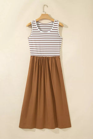 Caramel maxi dress with maxi and pullover