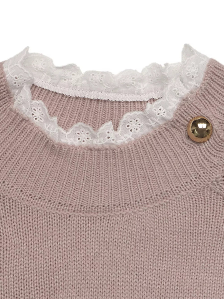 blush pink regular mock neck sweater with mock neck