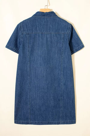 Sequin-embellished Denim Mini Dress