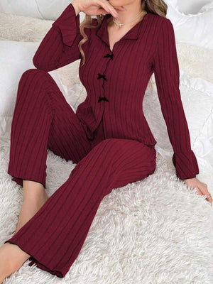 100% polyester Care instructions: Machine wash cold pajama set in Off-white with slim silhouette