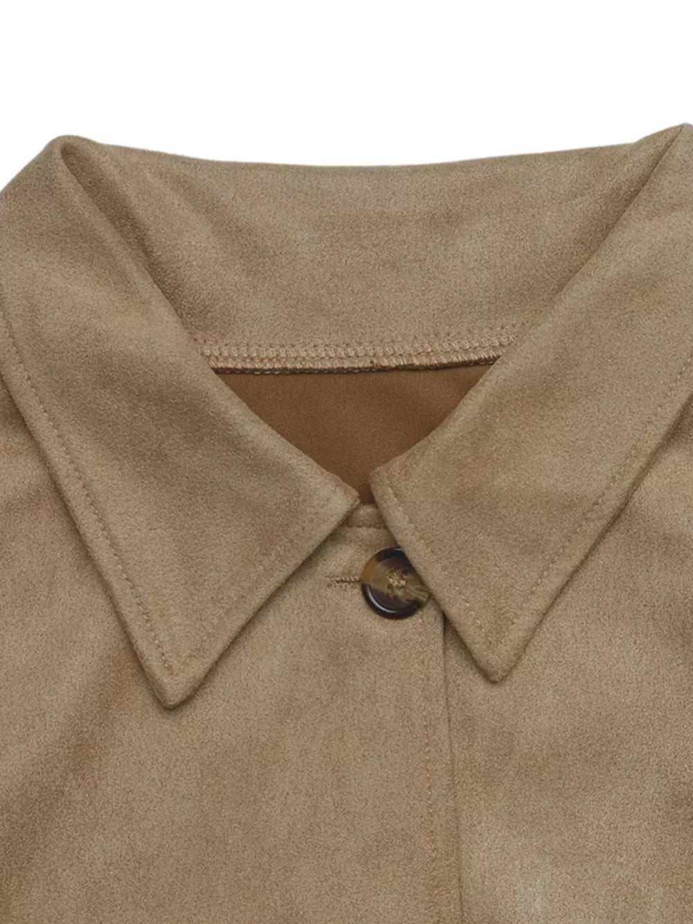camel jacket with collared and long sleeve