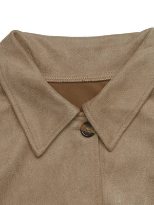 camel jacket with collared and long sleeve