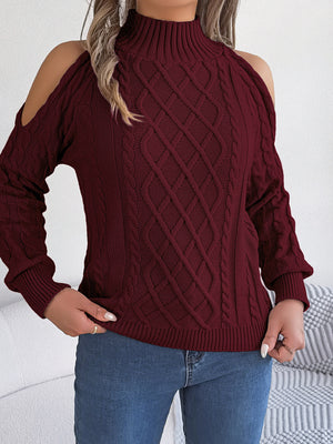 pullover sweater featuring cable knit in White with 100% polyester Care instructions: Machine wash cold texture