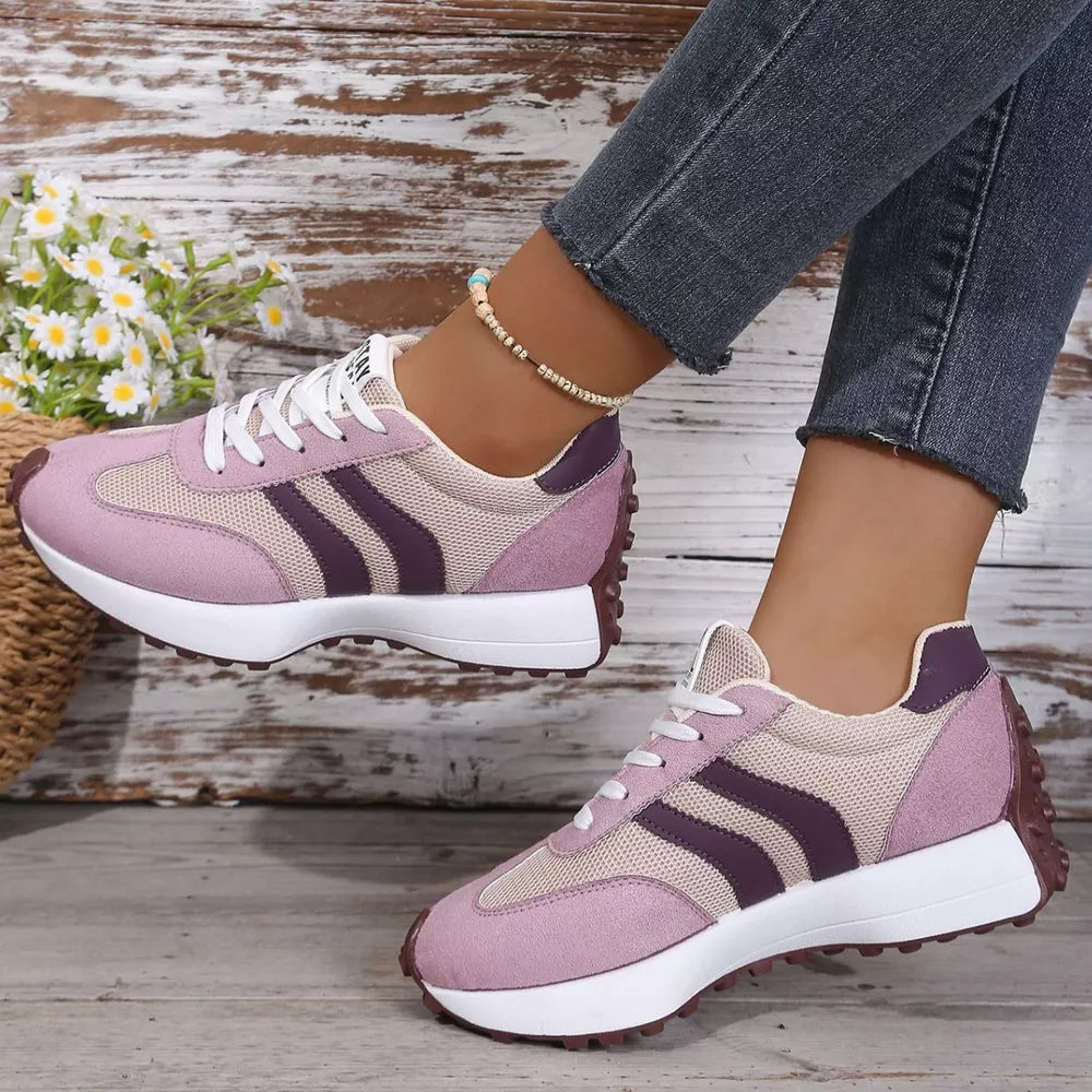Lace Up Round Toe Sneakers in Yellow