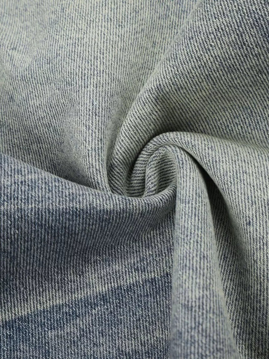 Men's Vintage Wash Wide Leg Denim Capris option 4