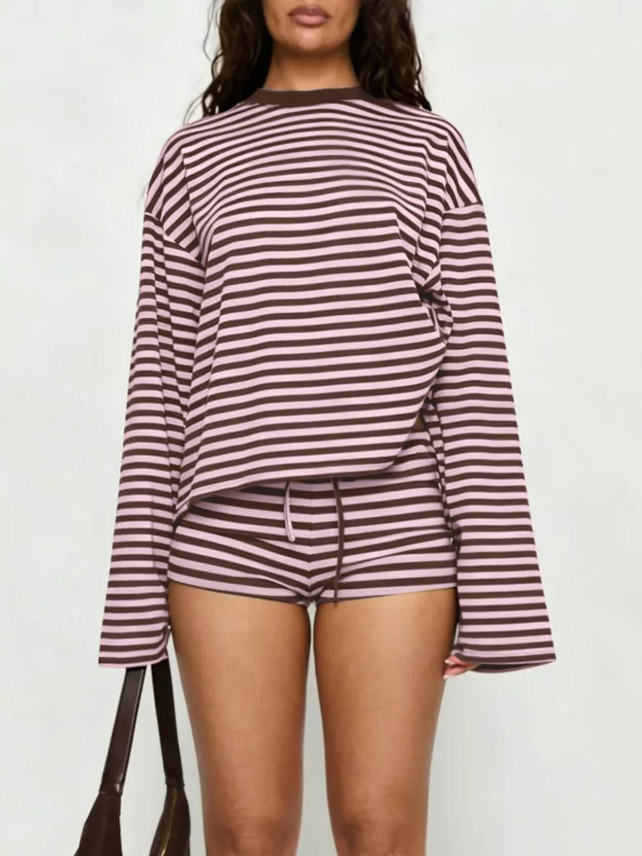 pajama set in Dusty Pink with two-piece and hip-length