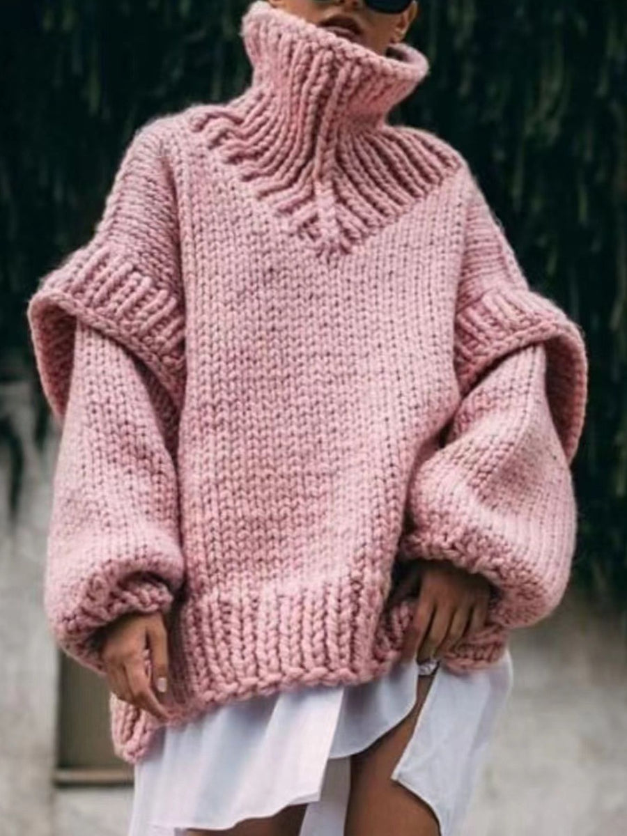 modern turtleneck sweater in White with turtleneck
