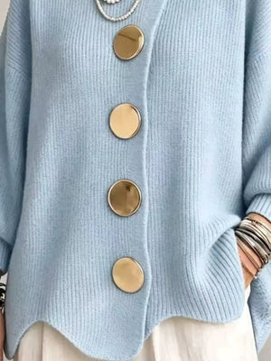 modern cardigan in Beige with collared