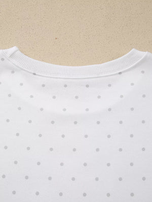 White relaxed lounge set with crew neck