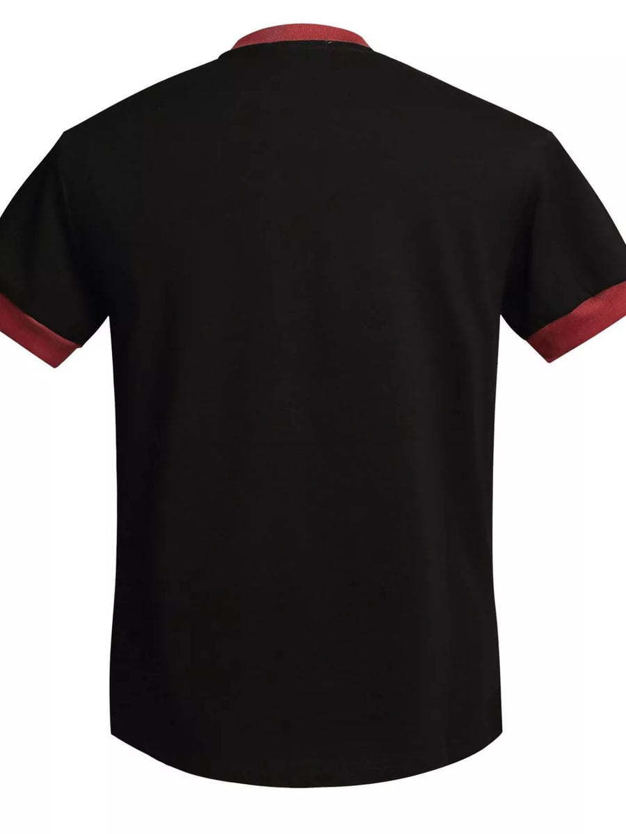 Red Men's Letter Graphic Short Sleeve T-shirt